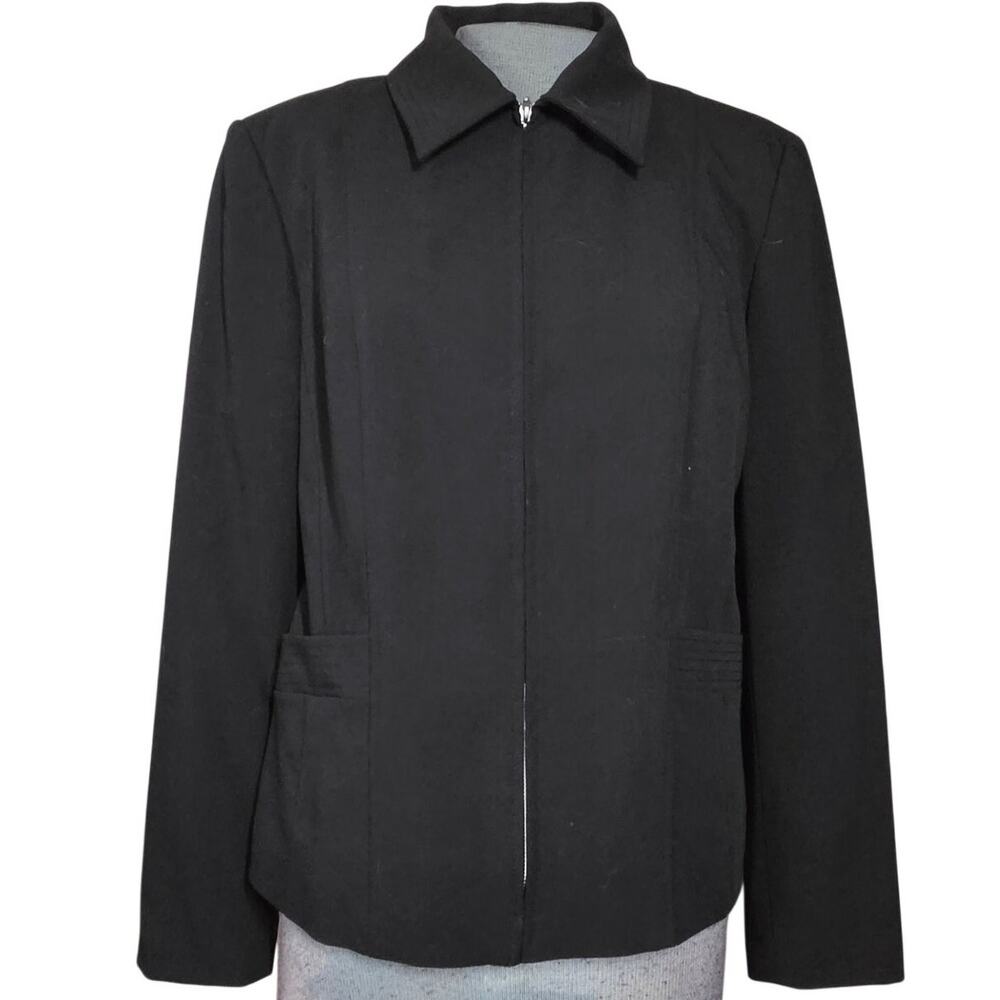 Black Full Zip Blazer Jacket Size 6